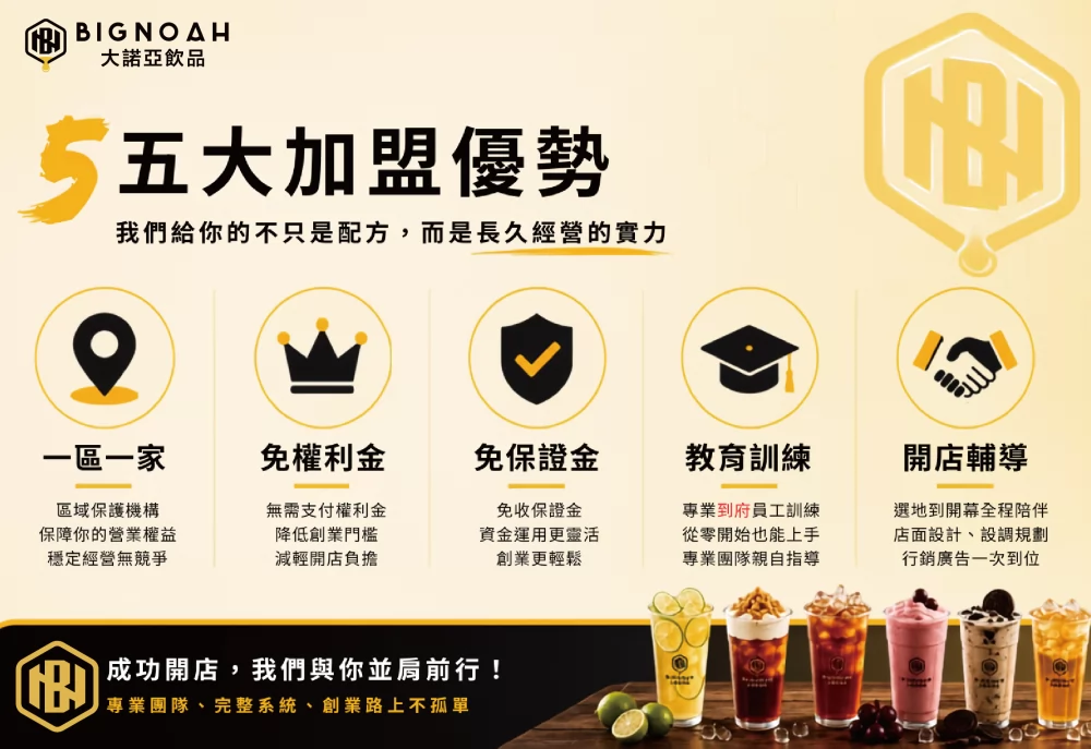 大諾亞飲品 BigNoah 加盟優勢