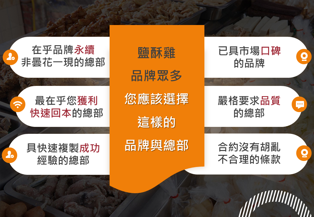 正統台灣第一家塩酥雞 加盟優勢