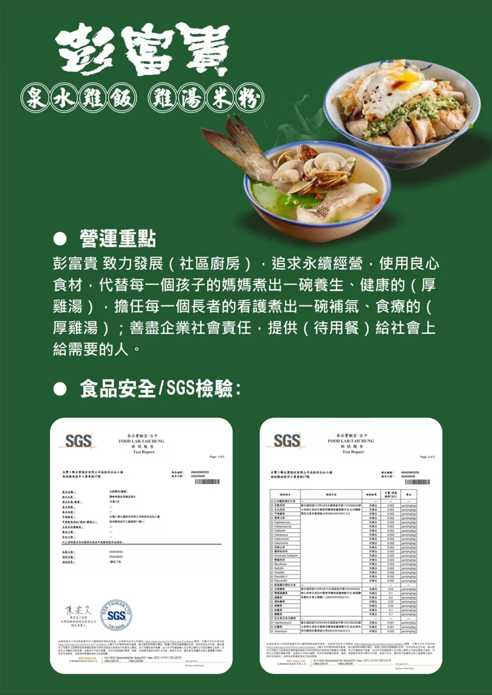 彭富貴 泉水雞飯、雞湯米粉 加盟優勢